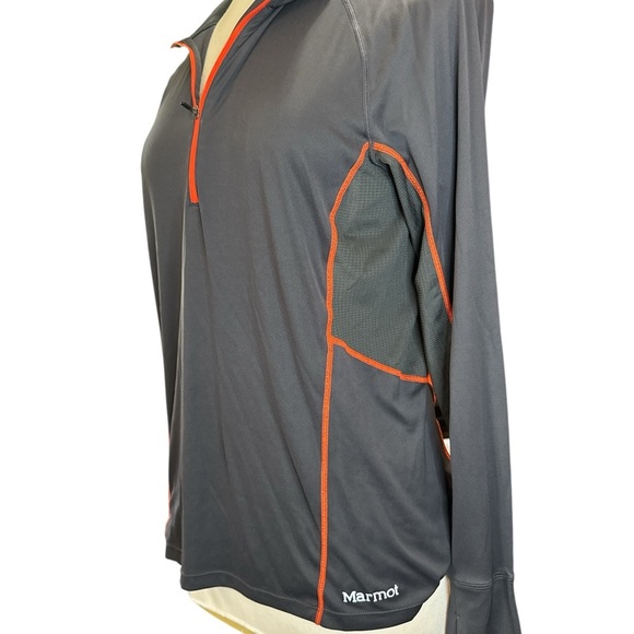 Marmot Charcoal and Tangerine Half-Zip Pullover - Picture 4 of 6